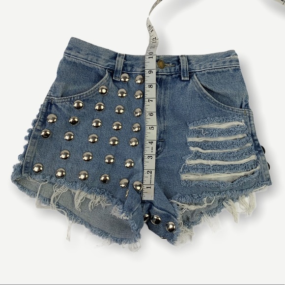 Rustler Studded Distressed Cut Off Jean Shorts - Picture 5 of 6